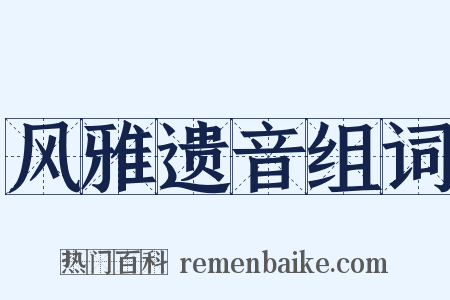 风雅遗音组词是什么意思的图片